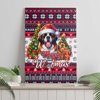 Saint Bernard Merry Woofmas Canvas Wall Art Christmas Dog Art Style - Wonder Print Shop