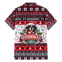 Saint Bernard Merry Woofmas Family Matching Long Sleeve Bodycon Dress and Hawaiian Shirt Christmas Dog Art Style - Wonder Print Shop