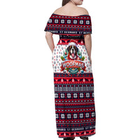 Saint Bernard Merry Woofmas Family Matching Off Shoulder Maxi Dress and Hawaiian Shirt Christmas Dog Art Style - Wonder Print Shop