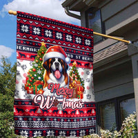 Saint Bernard Merry Woofmas Garden Flag Christmas Dog Art Style - Wonder Print Shop