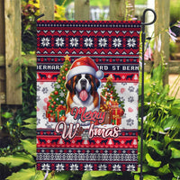 Saint Bernard Merry Woofmas Garden Flag Christmas Dog Art Style - Wonder Print Shop