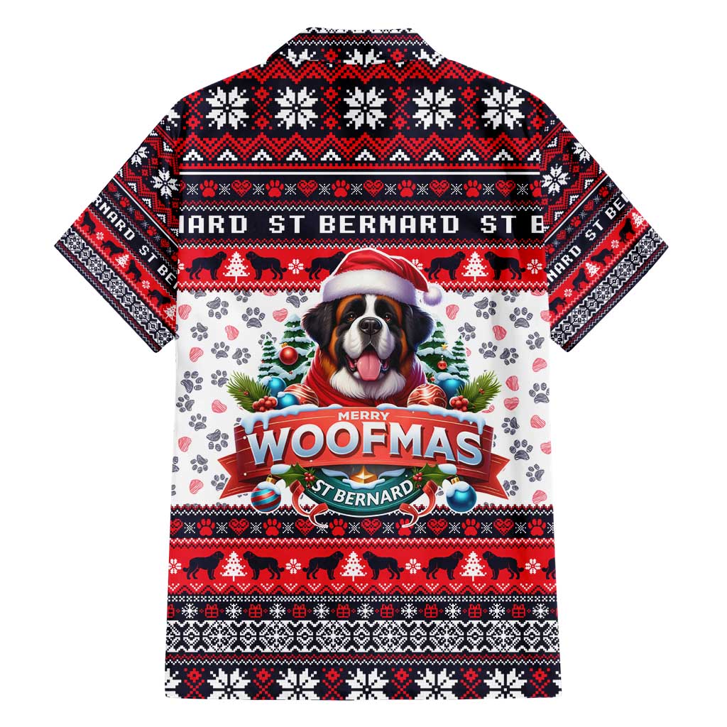 Saint Bernard Merry Woofmas Hawaiian Shirt Christmas Dog Art Style - Wonder Print Shop