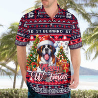 Saint Bernard Merry Woofmas Hawaiian Shirt Christmas Dog Art Style - Wonder Print Shop