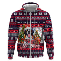 Saint Bernard Merry Woofmas Hoodie Christmas Dog Art Style - Wonder Print Shop