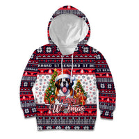 Saint Bernard Merry Woofmas Kid Hoodie Christmas Dog Art Style - Wonder Print Shop