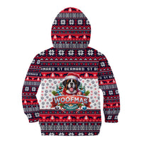Saint Bernard Merry Woofmas Kid Hoodie Christmas Dog Art Style - Wonder Print Shop