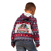 Saint Bernard Merry Woofmas Kid Hoodie Christmas Dog Art Style - Wonder Print Shop