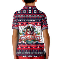 Saint Bernard Merry Woofmas Kid Polo Shirt Christmas Dog Art Style - Wonder Print Shop