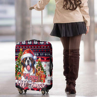 Saint Bernard Merry Woofmas Luggage Cover Christmas Dog Art Style - Wonder Print Shop