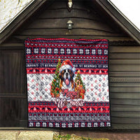 Saint Bernard Merry Woofmas Quilt Christmas Dog Art Style - Wonder Print Shop
