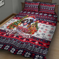 Saint Bernard Merry Woofmas Quilt Bed Set Christmas Dog Art Style - Wonder Print Shop