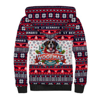 Saint Bernard Merry Woofmas Sherpa Hoodie Christmas Dog Art Style - Wonder Print Shop