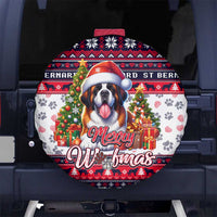Saint Bernard Merry Woofmas Spare Tire Cover Christmas Dog Art Style - Wonder Print Shop