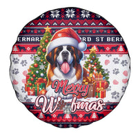 Saint Bernard Merry Woofmas Spare Tire Cover Christmas Dog Art Style - Wonder Print Shop