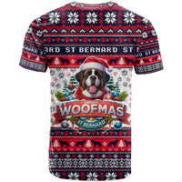 Saint Bernard Merry Woofmas T Shirt Christmas Dog Art Style - Wonder Print Shop