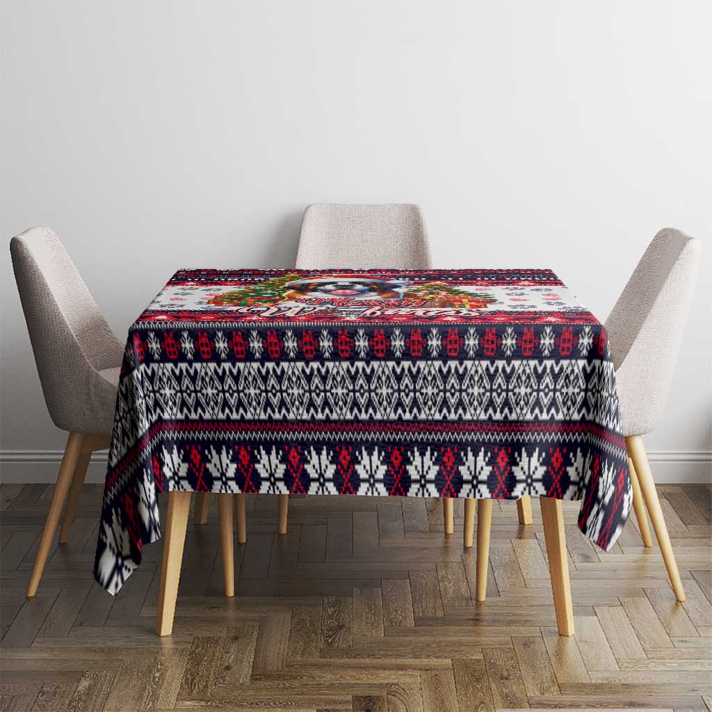 Saint Bernard Merry Woofmas Tablecloth Christmas Dog Art Style - Wonder Print Shop