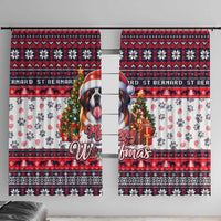 Saint Bernard Merry Woofmas Window Curtain Christmas Dog Art Style - Wonder Print Shop