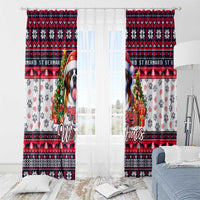 Saint Bernard Merry Woofmas Window Curtain Christmas Dog Art Style - Wonder Print Shop