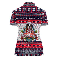 Saint Bernard Merry Woofmas Women Polo Shirt Christmas Dog Art Style - Wonder Print Shop