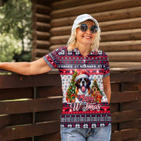 Saint Bernard Merry Woofmas Women Polo Shirt Christmas Dog Art Style - Wonder Print Shop