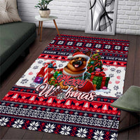 German Shepherd Merry Woofmas Area Rug Christmas Dog Art Style - Wonder Print Shop