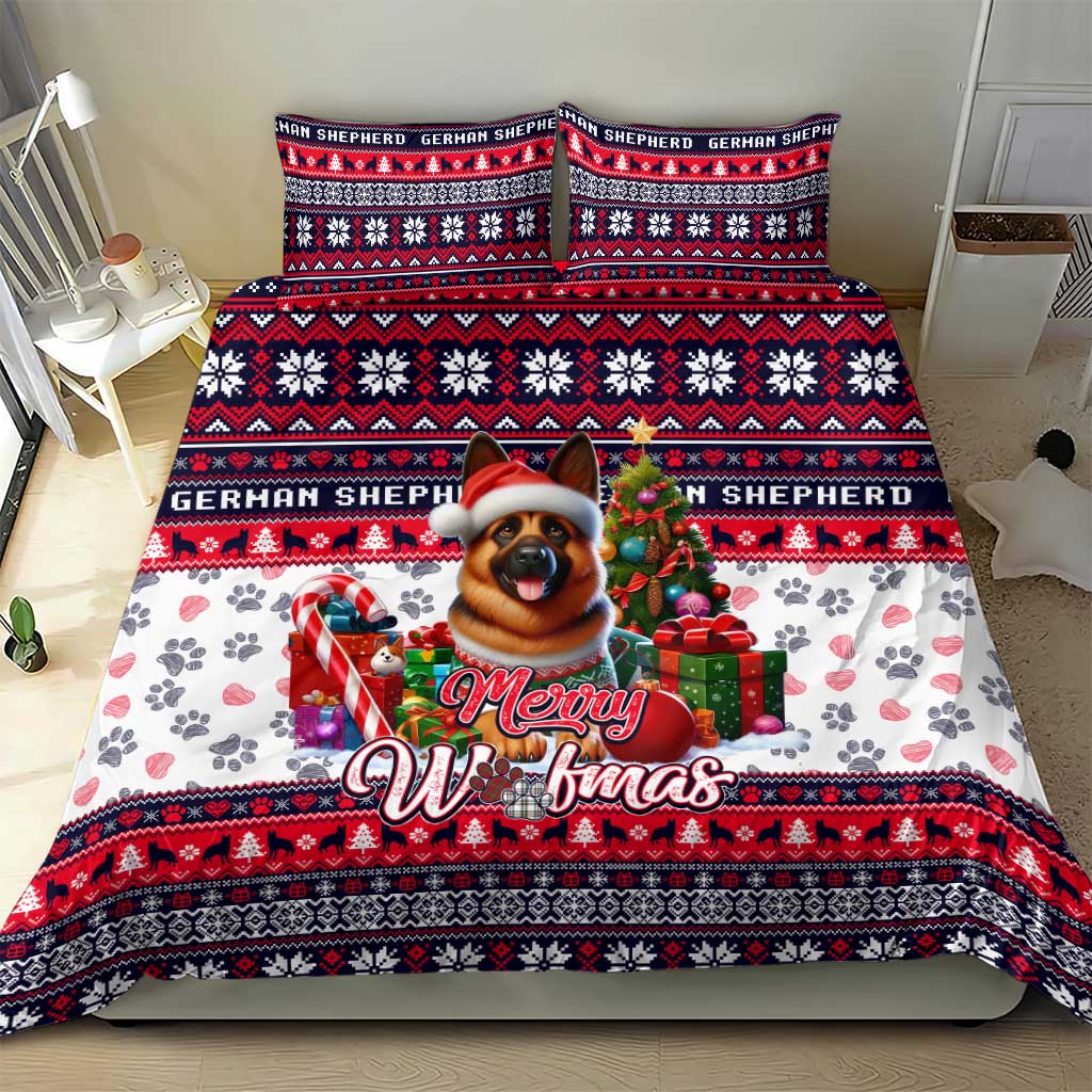 German Shepherd Merry Woofmas Bedding Set Christmas Dog Art Style - Wonder Print Shop