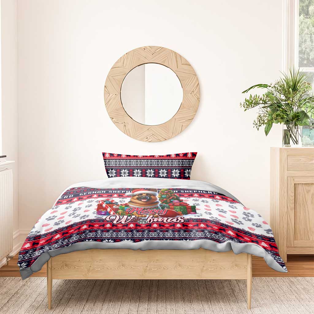 German Shepherd Merry Woofmas Bedding Set Christmas Dog Art Style - Wonder Print Shop