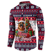 German Shepherd Merry Woofmas Button Sweatshirt Christmas Dog Art Style - Wonder Print Shop