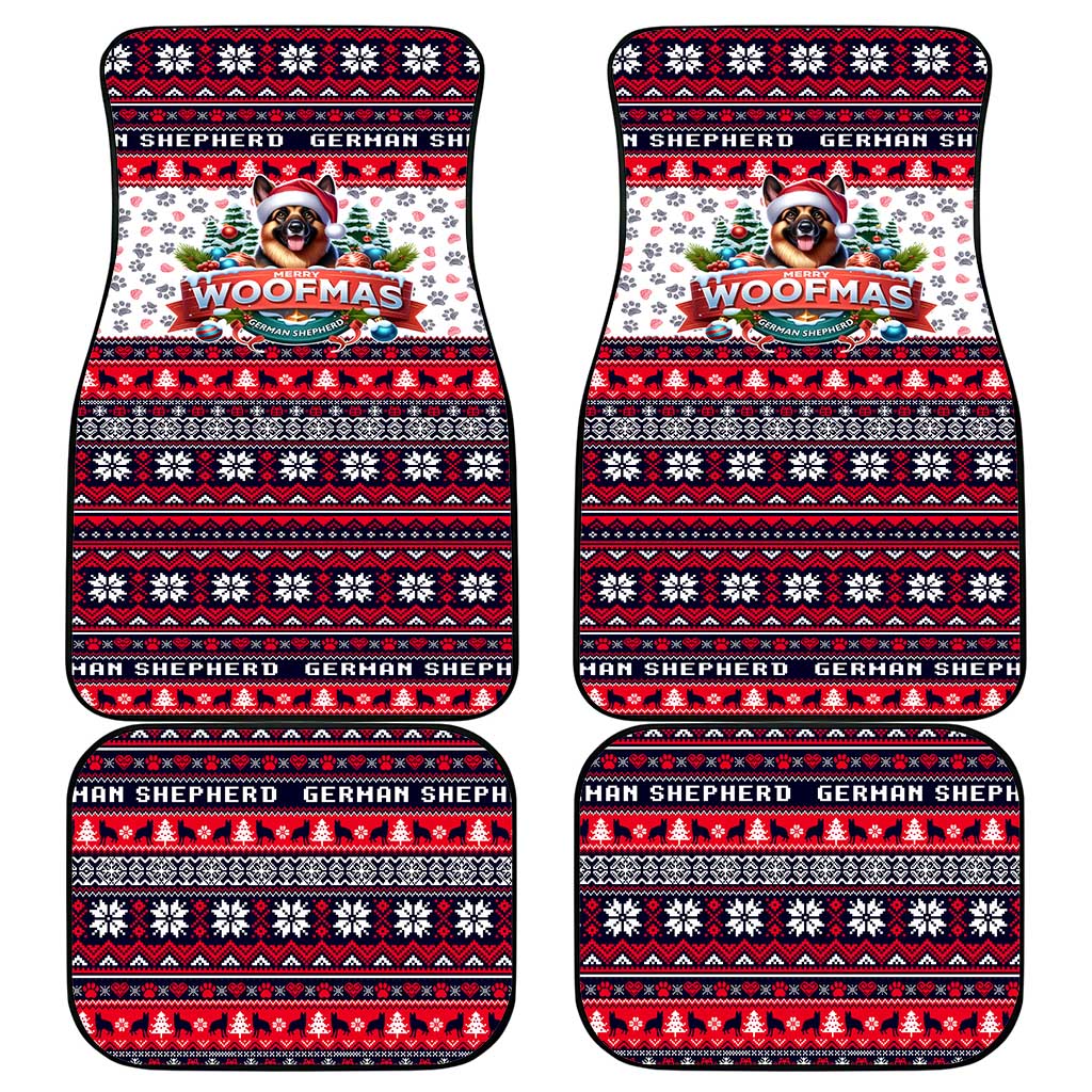 German Shepherd Merry Woofmas Car Mats Christmas Dog Art Style - Wonder Print Shop