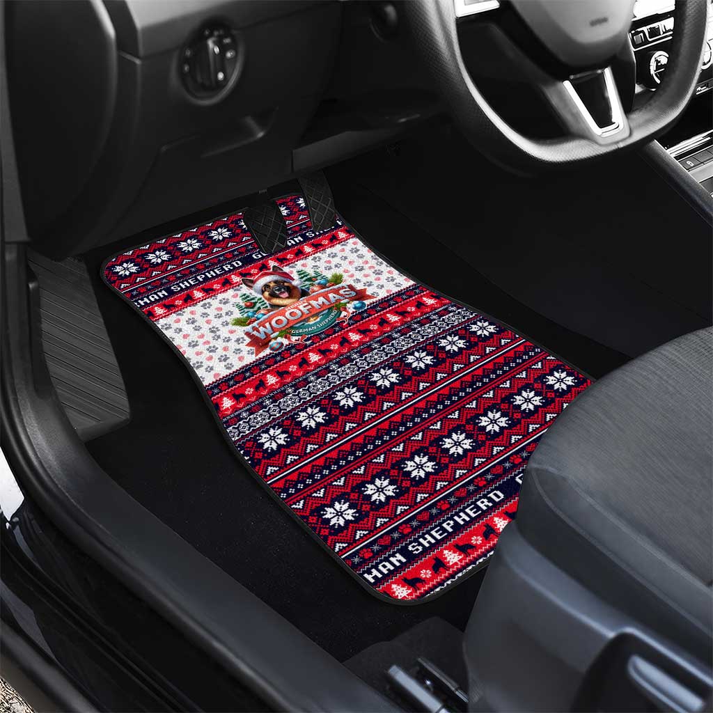 German Shepherd Merry Woofmas Car Mats Christmas Dog Art Style - Wonder Print Shop