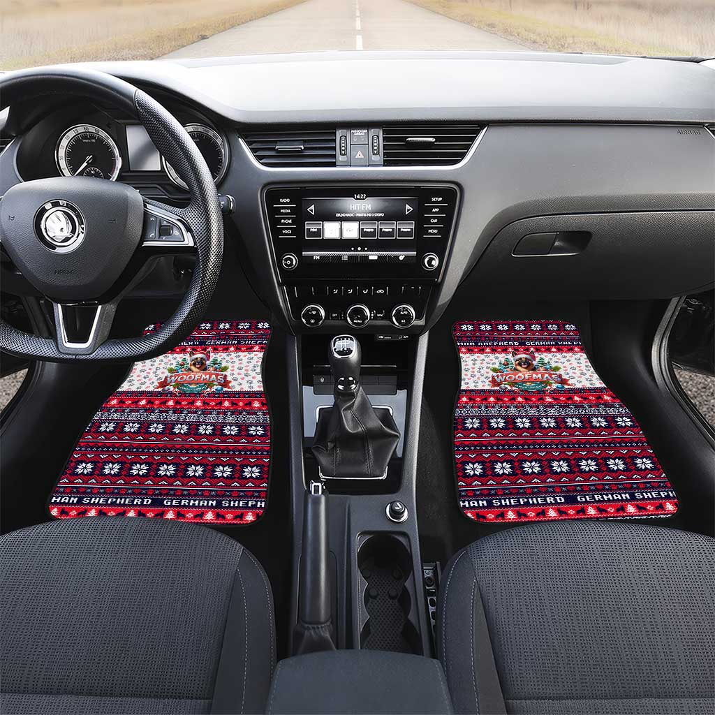 German Shepherd Merry Woofmas Car Mats Christmas Dog Art Style - Wonder Print Shop