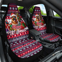 German Shepherd Merry Woofmas Car Seat Cover Christmas Dog Art Style - Wonder Print Shop