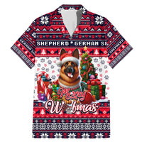 German Shepherd Merry Woofmas Family Matching Mermaid Dress and Hawaiian Shirt Christmas Dog Art Style - Wonder Print Shop