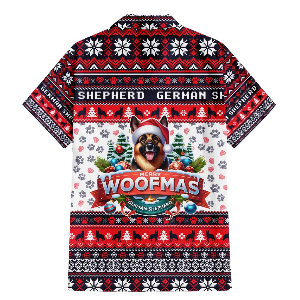 German Shepherd Merry Woofmas Family Matching Mermaid Dress and Hawaiian Shirt Christmas Dog Art Style - Wonder Print Shop