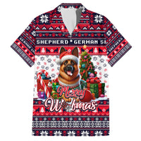 German Shepherd Merry Woofmas Family Matching Off Shoulder Maxi Dress and Hawaiian Shirt Christmas Dog Art Style - Wonder Print Shop