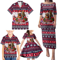 German Shepherd Merry Woofmas Family Matching Puletasi and Hawaiian Shirt Christmas Dog Art Style - Wonder Print Shop