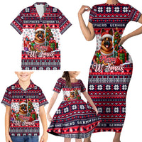 German Shepherd Merry Woofmas Family Matching Short Sleeve Bodycon Dress and Hawaiian Shirt Christmas Dog Art Style - Wonder Print Shop