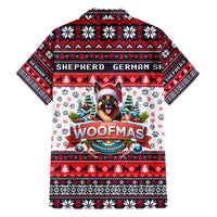 German Shepherd Merry Woofmas Family Matching Short Sleeve Bodycon Dress and Hawaiian Shirt Christmas Dog Art Style - Wonder Print Shop