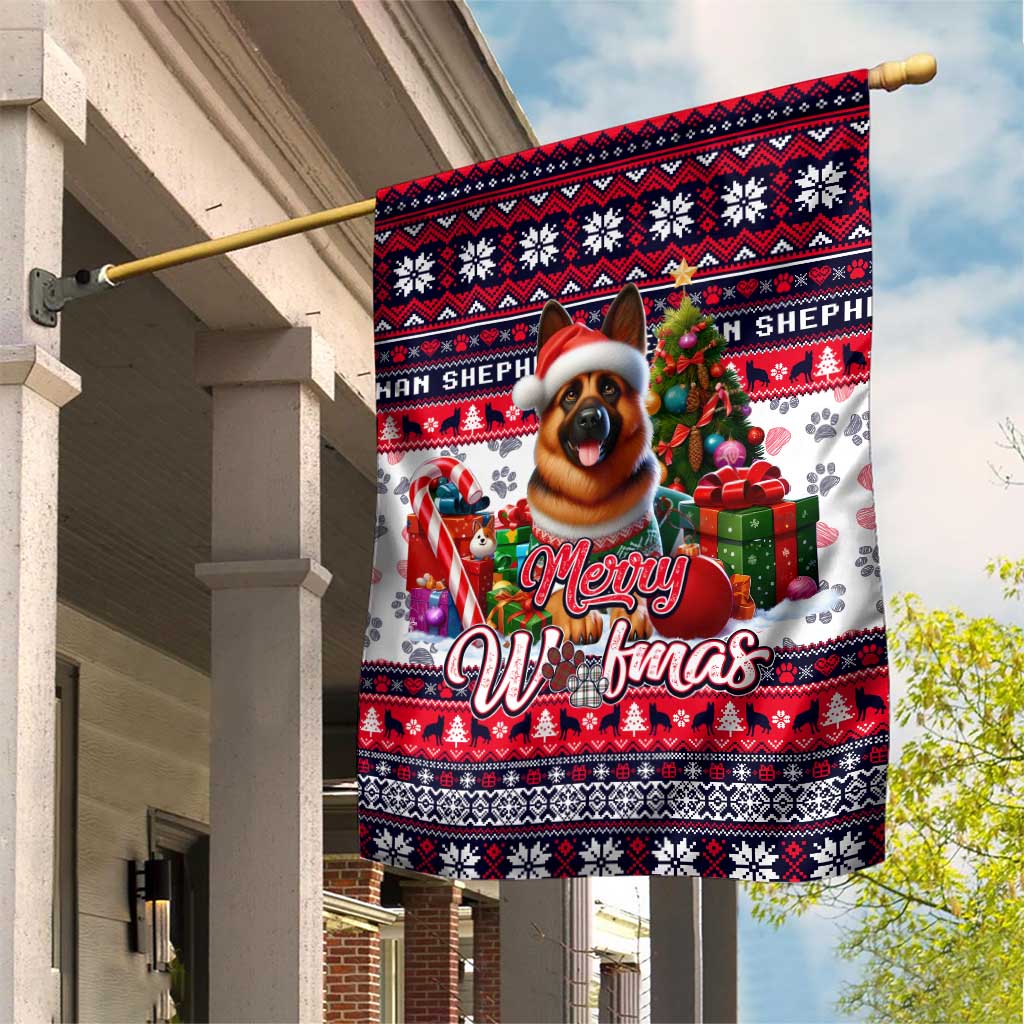 German Shepherd Merry Woofmas Garden Flag Christmas Dog Art Style - Wonder Print Shop