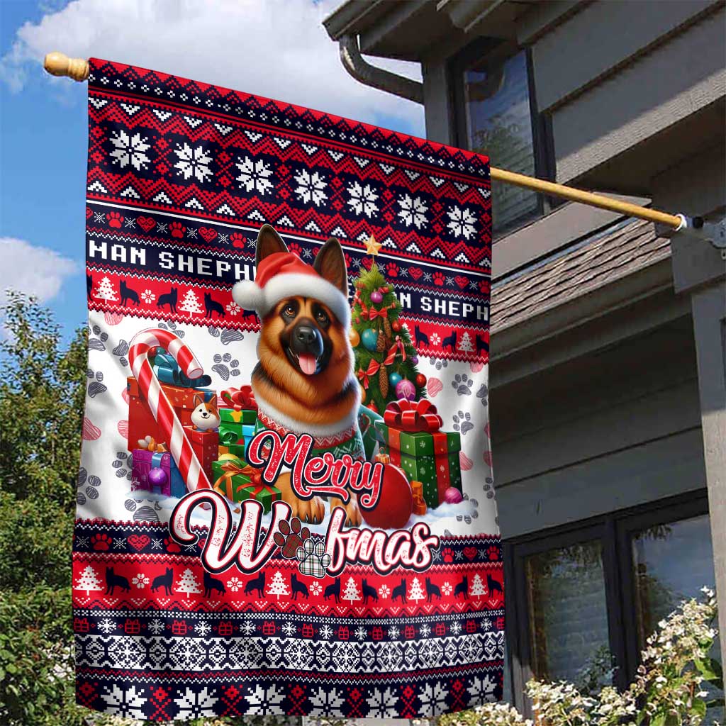 German Shepherd Merry Woofmas Garden Flag Christmas Dog Art Style - Wonder Print Shop