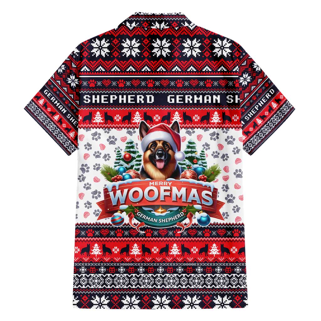 German Shepherd Merry Woofmas Hawaiian Shirt Christmas Dog Art Style - Wonder Print Shop
