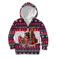 German Shepherd Merry Woofmas Kid Hoodie Christmas Dog Art Style - Wonder Print Shop