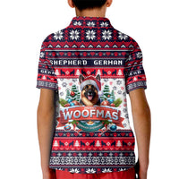 German Shepherd Merry Woofmas Kid Polo Shirt Christmas Dog Art Style - Wonder Print Shop
