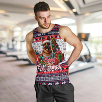 German Shepherd Merry Woofmas Men Tank Top Christmas Dog Art Style - Wonder Print Shop
