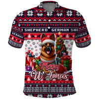German Shepherd Merry Woofmas Polo Shirt Christmas Dog Art Style - Wonder Print Shop