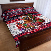 German Shepherd Merry Woofmas Quilt Bed Set Christmas Dog Art Style - Wonder Print Shop