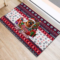 German Shepherd Merry Woofmas Rubber Doormat Christmas Dog Art Style - Wonder Print Shop