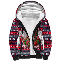 German Shepherd Merry Woofmas Sherpa Hoodie Christmas Dog Art Style - Wonder Print Shop