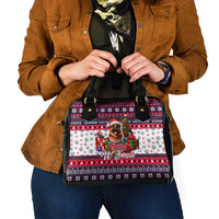 German Shepherd Merry Woofmas Shoulder Handbag Christmas Dog Art Style