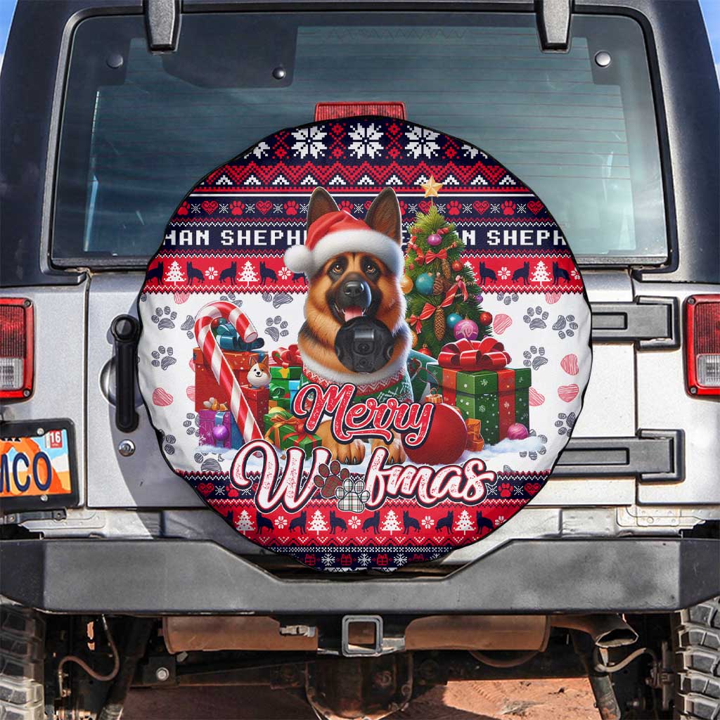 German Shepherd Merry Woofmas Spare Tire Cover Christmas Dog Art Style - Wonder Print Shop